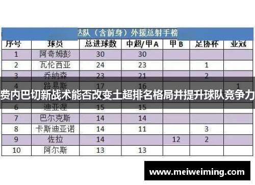 费内巴切新战术能否改变土超排名格局并提升球队竞争力